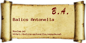 Balics Antonella névjegykártya